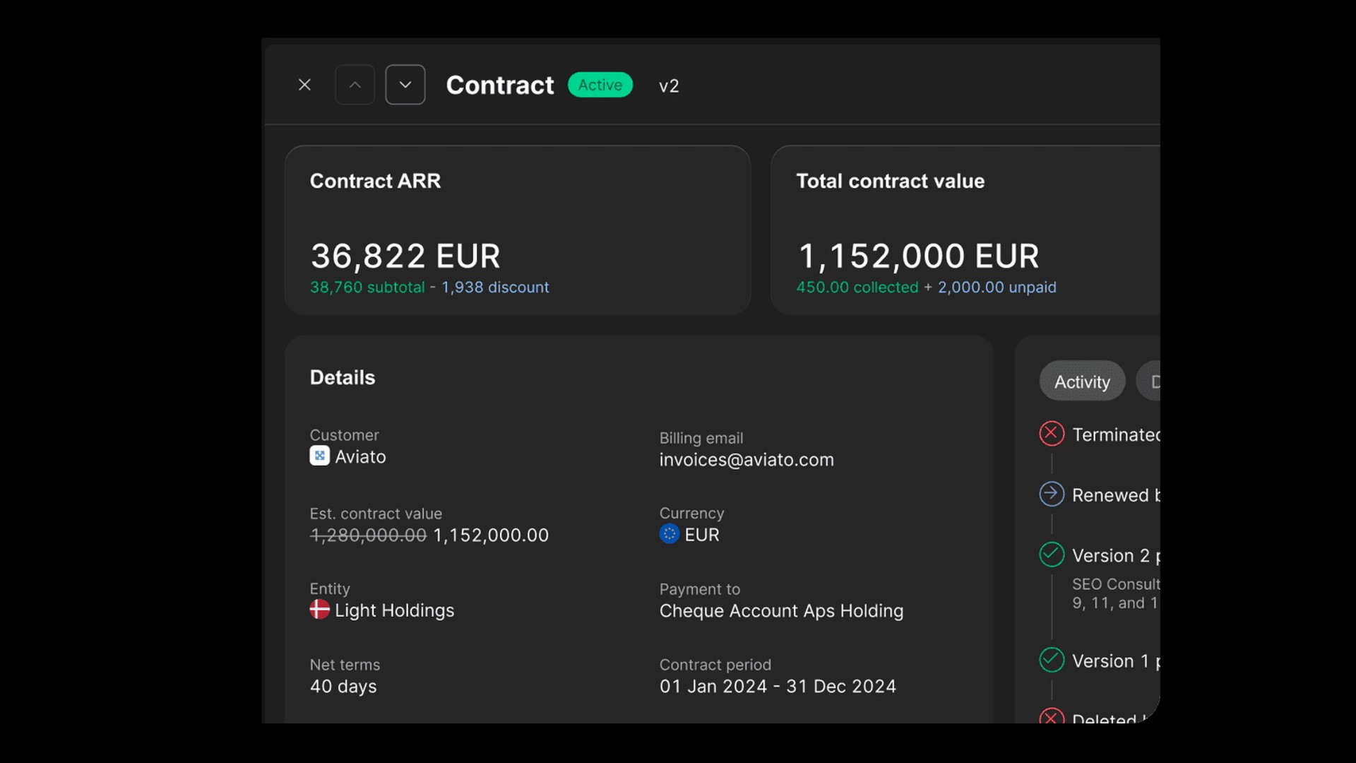 Contract Agent parsing a contract