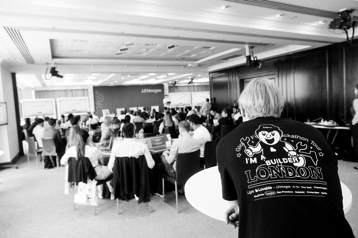Finance leaders at Light's hackathon at JP Morgan's Canary Wharf HQ