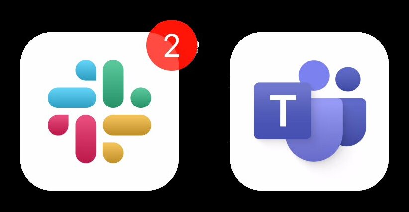 Slack and Microsoft Teams app icons