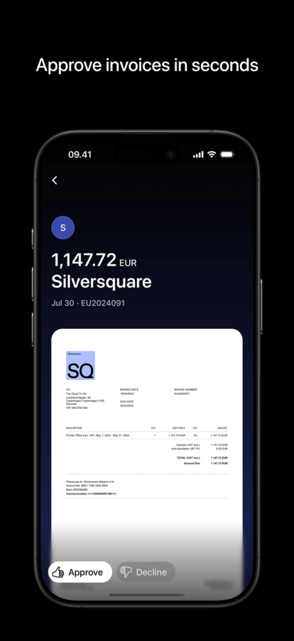 App Store screenshot: approve invoices in seconds